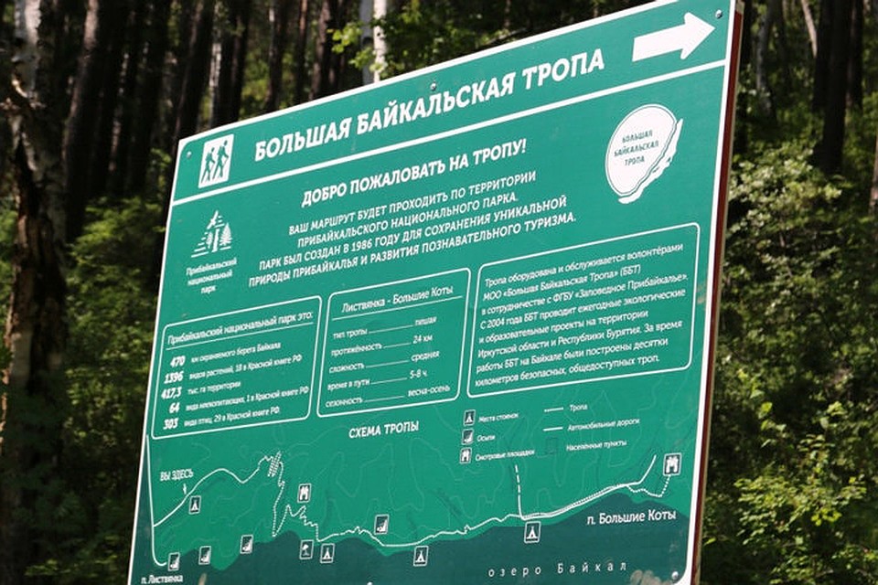 Большая байкальская тропа карта маршрута листвянка большие коты