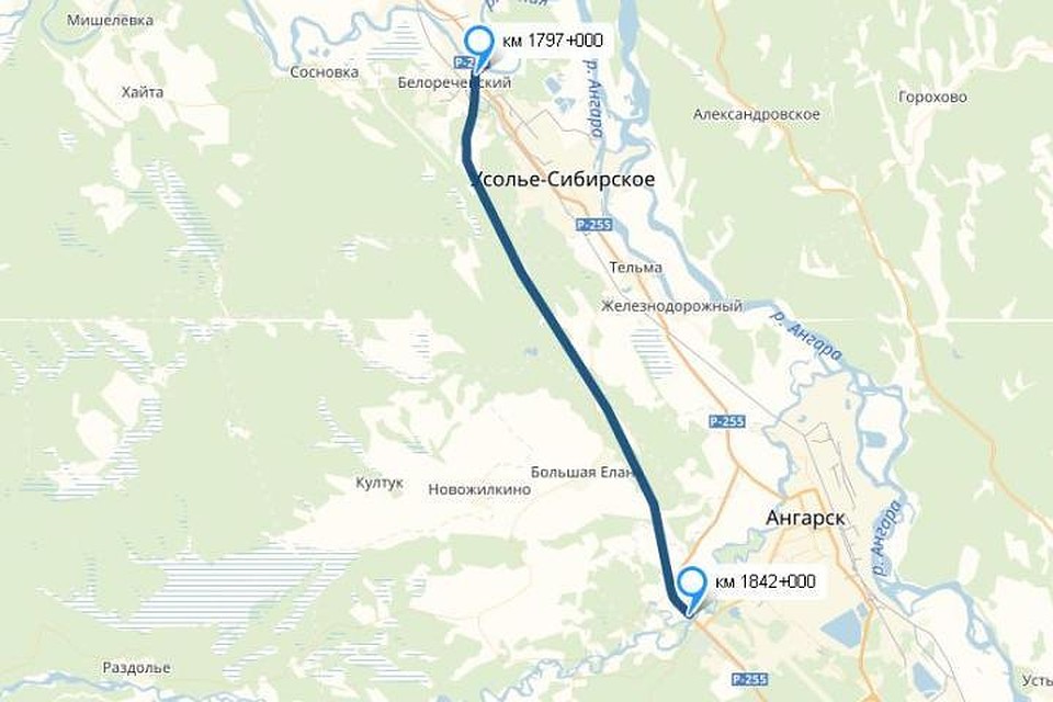 Александровский тракт иркутск карта с населенными пунктами